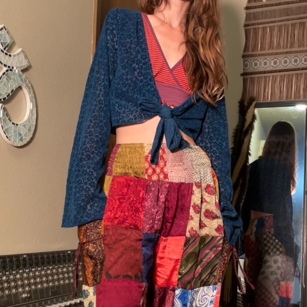 Sheer Blue Flower Top